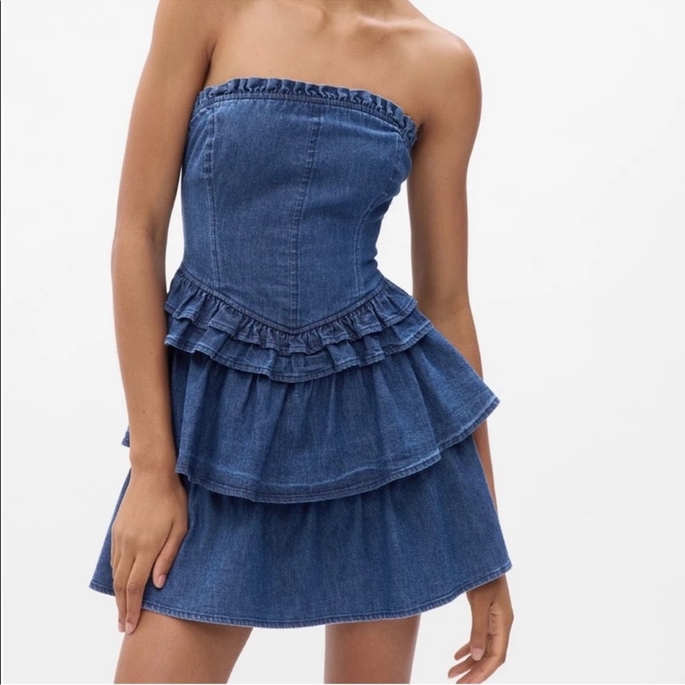 Gap x Loveshackfancy denim corset dress / mini dress